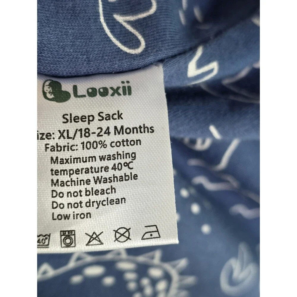 Baby Toddler Sleep Sack 0.5 TOG Blue Dinosaur Cotton 2-Way Zipper XL 2T New